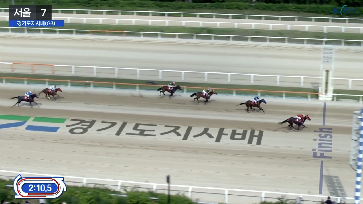 제19회 경기도지사배 결승선을 통과하기 직전의 보령라이트퀸